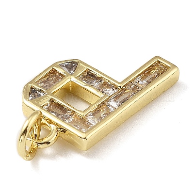 Латунные микро проложить кубического циркония подвески KK-V014-01G-16-1