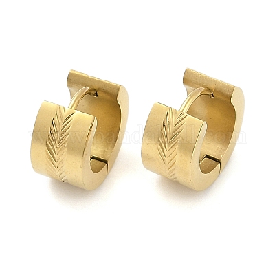 Серьги-кольца Huggie Hoop из нержавеющей стали 304 для женщин EJEW-C096-39G-1