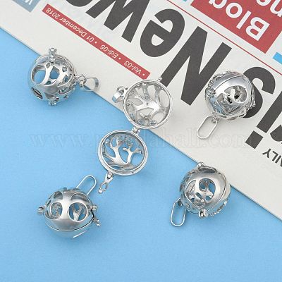 Латунные полые круглые подвески KK-E662-10P-NR-1