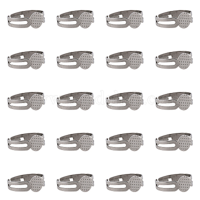 50 шт. регулируемые кольца для пальцев из нержавеющей стали 304 DIY-CA0005-54-1