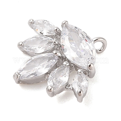 Подвески из прозрачного стекла с инкрустацией из латуни KK-S388-22P-1