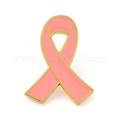 Эмалированная булавка с розовой лентой для информирования о раке молочной железы JEWB-C014-01G-1