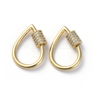 Латунь микропаве кубический цирконий винт карабин подвески с замком ZIRC-G160-20G-1