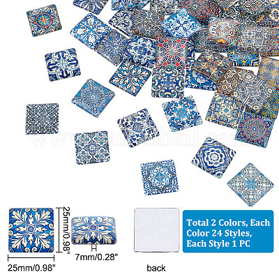 2 набор стеклянных кабошонов GGLA-PH0001-35-1