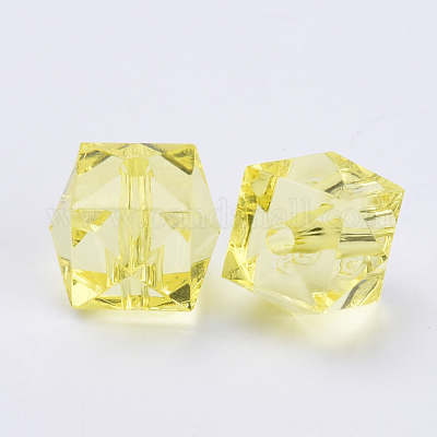 Прозрачные акриловые бусины X-TACR-Q259-10mm-V21-1