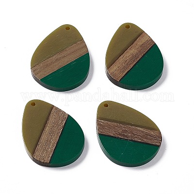 Подвески из непрозрачной смолы и ореха RESI-M027-04A-1