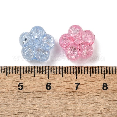 Прозрачных бусин акриловые треск OACR-B031-21-1