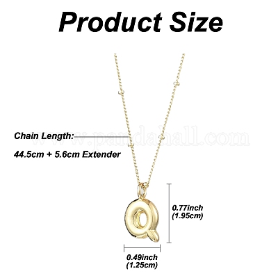 1 шт. латунные подвески в виде буквицы NJEW-YW0001-24Q-1