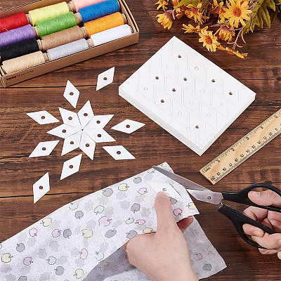 Шаблоны для квилтинга из бумаги с ромбами AJEW-WH0473-41-1
