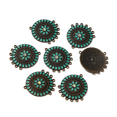 Компоненты люстры из сплава эмали в тибетском стиле соединения ENAM-WH0054-56A-1