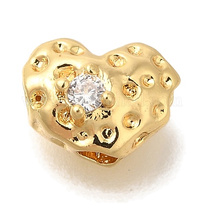 Латунные микро проложить кубического циркония бусы KK-K388-75G-1