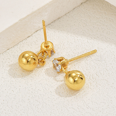 Элегантные и универсальные круглые серьги-гвоздики из нержавеющей стали 201 QQ2753-1