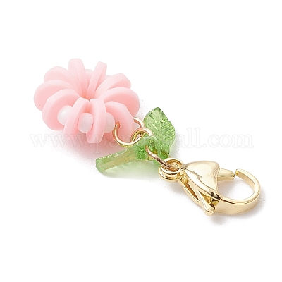 Подвески из полимерной глины и стекла в виде цветов HJEW-MZ00327-04-1