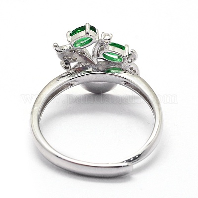 Регулируемые детали кольца на палец из стерлингового серебра с 925 родиевым покрытием STER-I016-040P-1