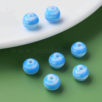 Непрозрачные полосатые акриловые бусины&nbsp;MACR-S373-27D-09-1