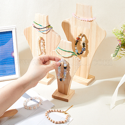 3 сумка 3 стиля подвески из дерева в форме бюста подставки для ювелирных изделий ODIS-DC0001-10-1