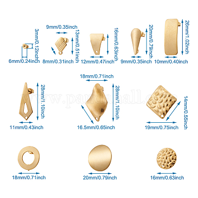 Фурнитура для сережек-гвоздиков из нержавеющей стали 304 STAS-TA0004-28-1