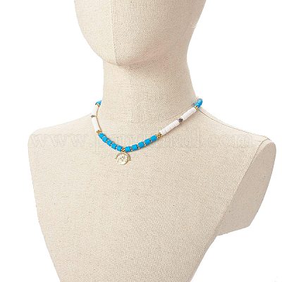 Полимерная глина бисера ожерелья NJEW-JN03614-1