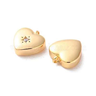 Латунные микропаве прозрачные подвески с фианитом KK-L221-001G-1