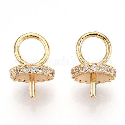 Латунные микропейв прозрачные кубические циркониевые шпильки KK-N254-171G-1