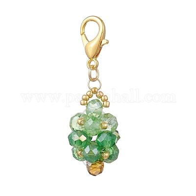 Подвесные украшения из стеклянных бусин ручной работы HJEW-MZ00383-02-1