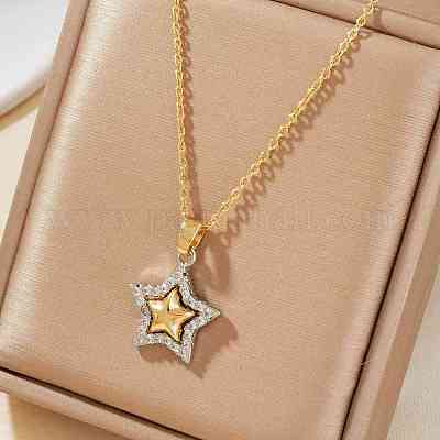 Стильные латунные подвески с микропаве из прозрачных кубических цирконий для повседневного ношения EA0793-3-1