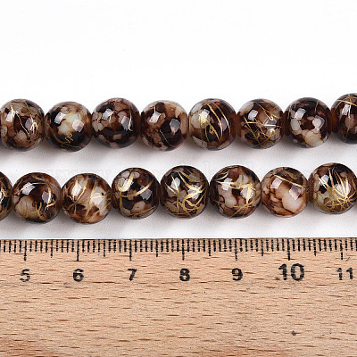 Выпечка окрашенные стеклянные бусины пряди X1-DGLA-N003-10mm-B06-1