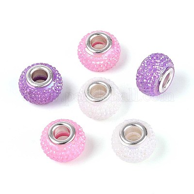 Европейские бусины из смоляных страз с большим отверстием OPDL-T003-01G-1