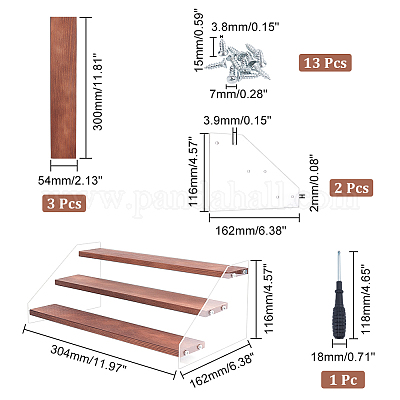 3-ярусная деревянная модель игрушки в сборе с держателями-органайзерами ODIS-WH0026-07-1