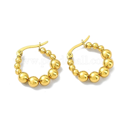 Серьги-кольца из нержавеющей стали 304 с ионным покрытием (IP) EJEW-C071-01G-1