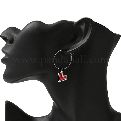 Стеклянное сердце AJEW-JO00191-1