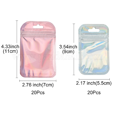 40 шт. 2-цветные полипропиленовые пакеты с застежкой-молнией OPP-FS0001-09-1