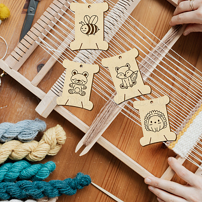 14 шт. 14 стильные фанерные доски для намотки резьбы WOOD-WH0060-10-1