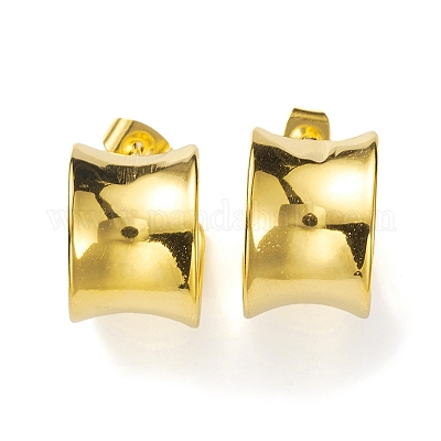 Круглые серьги-гвоздики из нержавеющей стали 304 с ионным покрытием (IP) EJEW-K244-08G-1