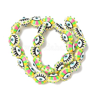 Выпечка окрашенные стеклянные бусины LAMP-D004-04A-1