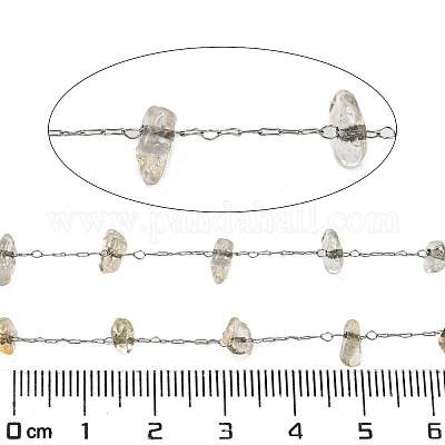 Нержавеющая сталь 304 с цепями из натурального желтого кварца CHS-G038-09P-02-1
