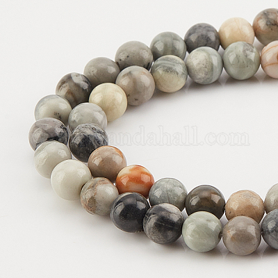 2 нити круглых бусин из натуральной полихромной яшмы/камня пикассо/яшмы пикассо&nbsp;G-OC0002-72-1
