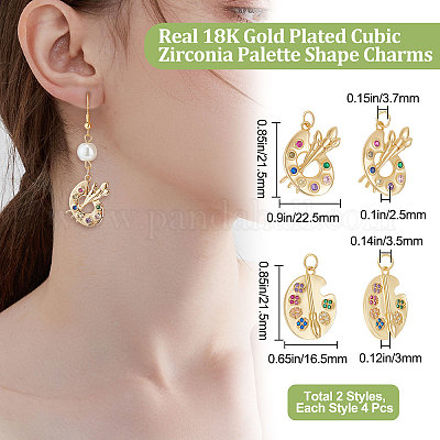 8шт 2 стильные латунные микро цветные кубические подвески из циркония KK-BBC0005-82-1