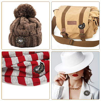 2 шт. 2-х видовая брошь-булавка в виде цветка и крыла со стразами JEWB-HY0001-09A-1