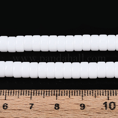 Непрозрачные сплошные цветные стеклянные бусины GLAA-N026-3x6mm-02-1