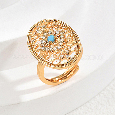 Латунные микропаве кубические цирконии полые геометрические регулируемые кольца для пальцев EG4764-3-1