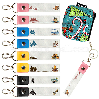 Брелок для ключей из искусственной кожи и хлопка с именным маркером AJEW-WH0514-035-1