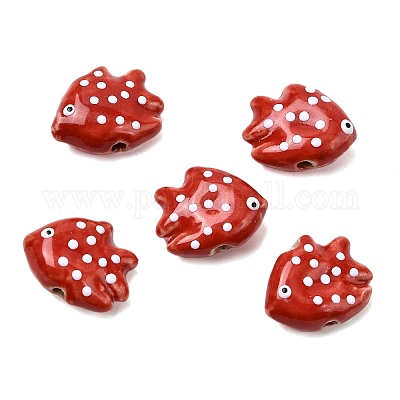 Фарфоровые бусины ручной работы PORC-K010-06F-1