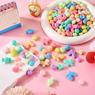 140 г 7 прорезиненных акриловых бусины SACR-TA0001-37-1