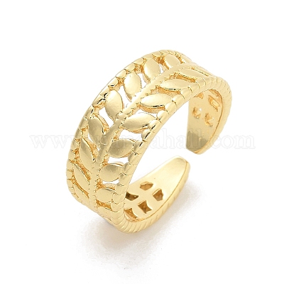 Латунные кольца на палец с открытой манжетой для женщин RJEW-M028-75G-1