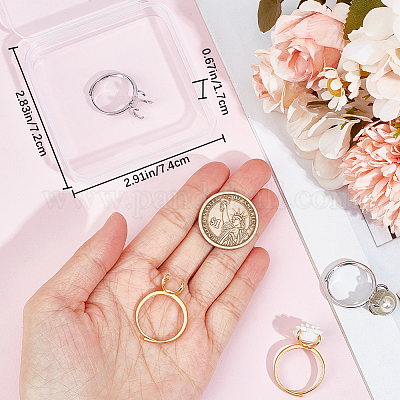 4шт 2 цвета регулируемые компоненты латунного кольца KK-BBC0012-94-1