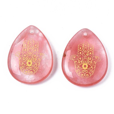 Вишневое из кварцевого стекла подвески G-T122-73L-1