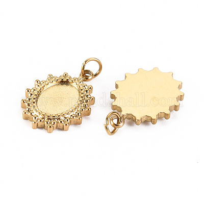 Оправы для подвесок из нержавеющей стали 304 в виде кабошонов STAS-S116-226G-1