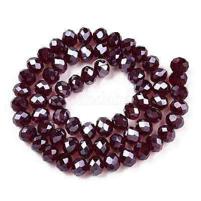 Стеклянные бусины с гальваническим покрытием  EGLA-A034-T2mm-A28-1