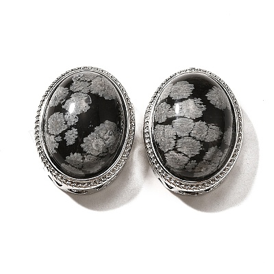 Многожильные звенья из натурального снежного обсидиана KK-M304-02P-23-1